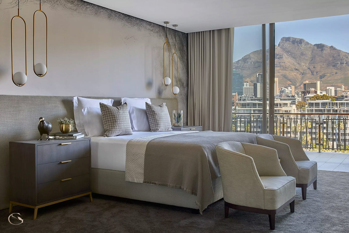 Bedroom with mountain views at One&Only Cape Town