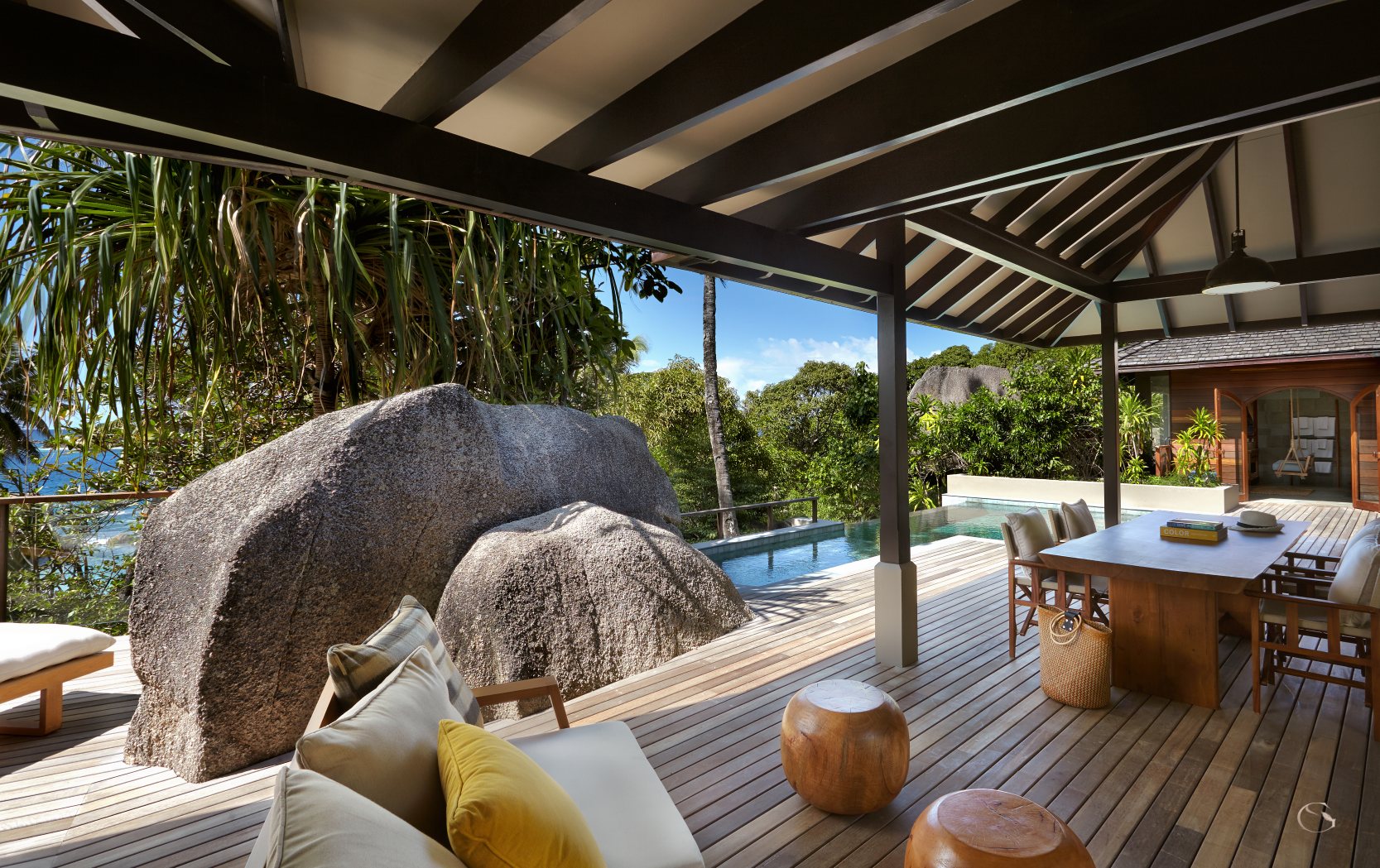 Two-Bedroom Pool Villa deck at Six Senses Zil Pasyon LuxurySafariLodges.com