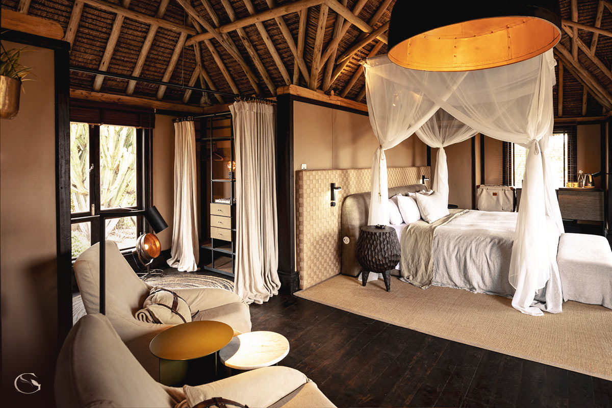Luxury suite interior at Segera Retreat