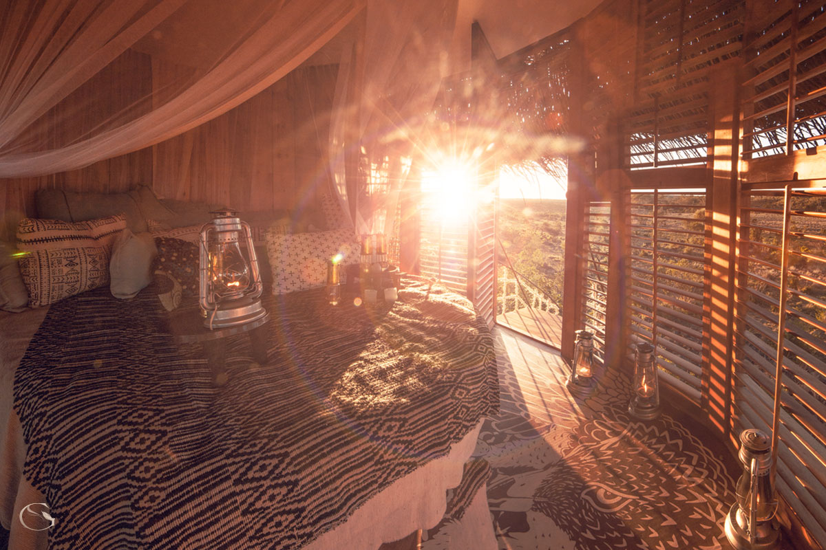 For cooler nights, the second story provides cozy comforts at Nay Palad • LuxurySafariLodges.com