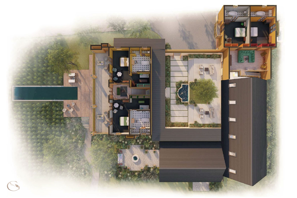 Floor plan of Franschhoek House • Cape Winelands Private Villa