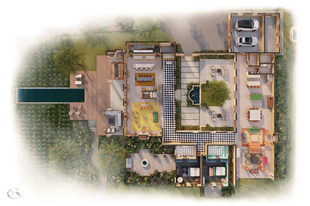 Floor Plan of Franschhoek House • Cape Winelands Private Villa