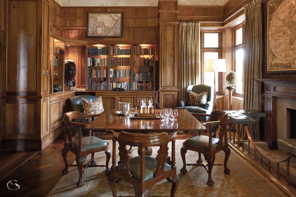 Library at Singita Sasakwa Lodge LuxurySafariLodges.com