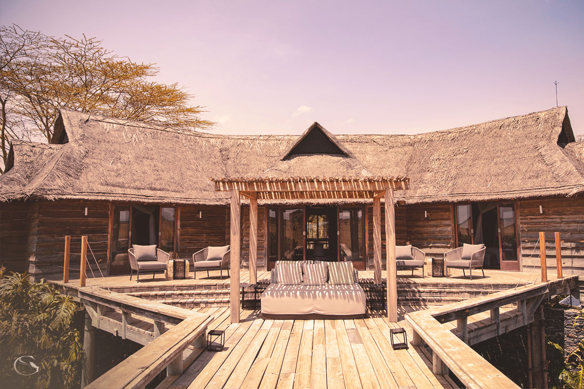 Layout of upper deck at Segera's Family Villa LuxurySafariLodges.com